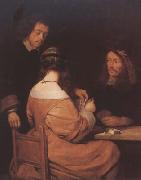 TERBORCH, Gerard The Card-Players (mk08) oil painting reproduction